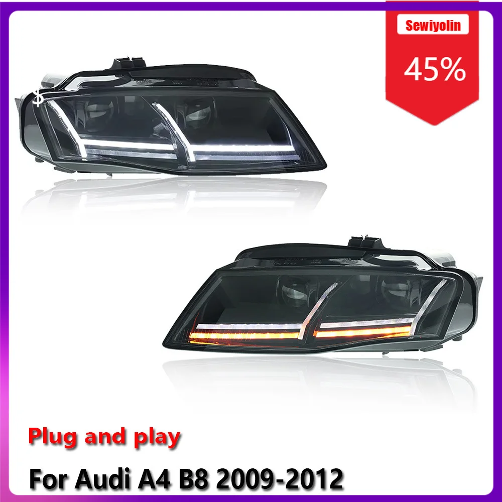 

Car LED Lamp Headlight Assemblies For Audi A4 B8 2009-2012 Fog DRL Brake Turn Signal Lamp Plug and Play