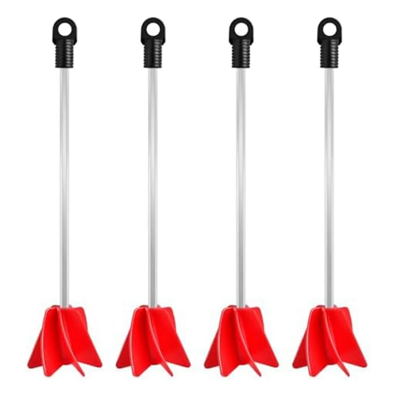 4 PCS 11In Drill Bit Paint Mixer,4 Piece Drill Bit Mixer Attachment 1 Gallon Resin Epoxy Mixer,Paint Red For Most Drill Bits