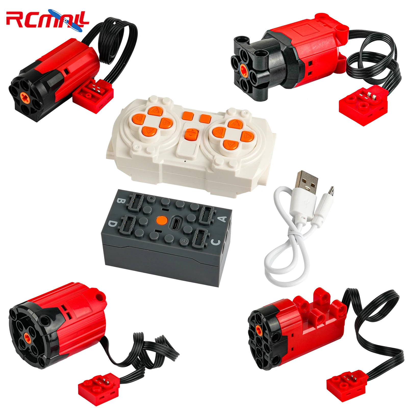 

MOC 8CH Remote Control Rechargeable Battery Box Set Enhanced M Motor Speed Control APP Program PF Building Blocks Modification