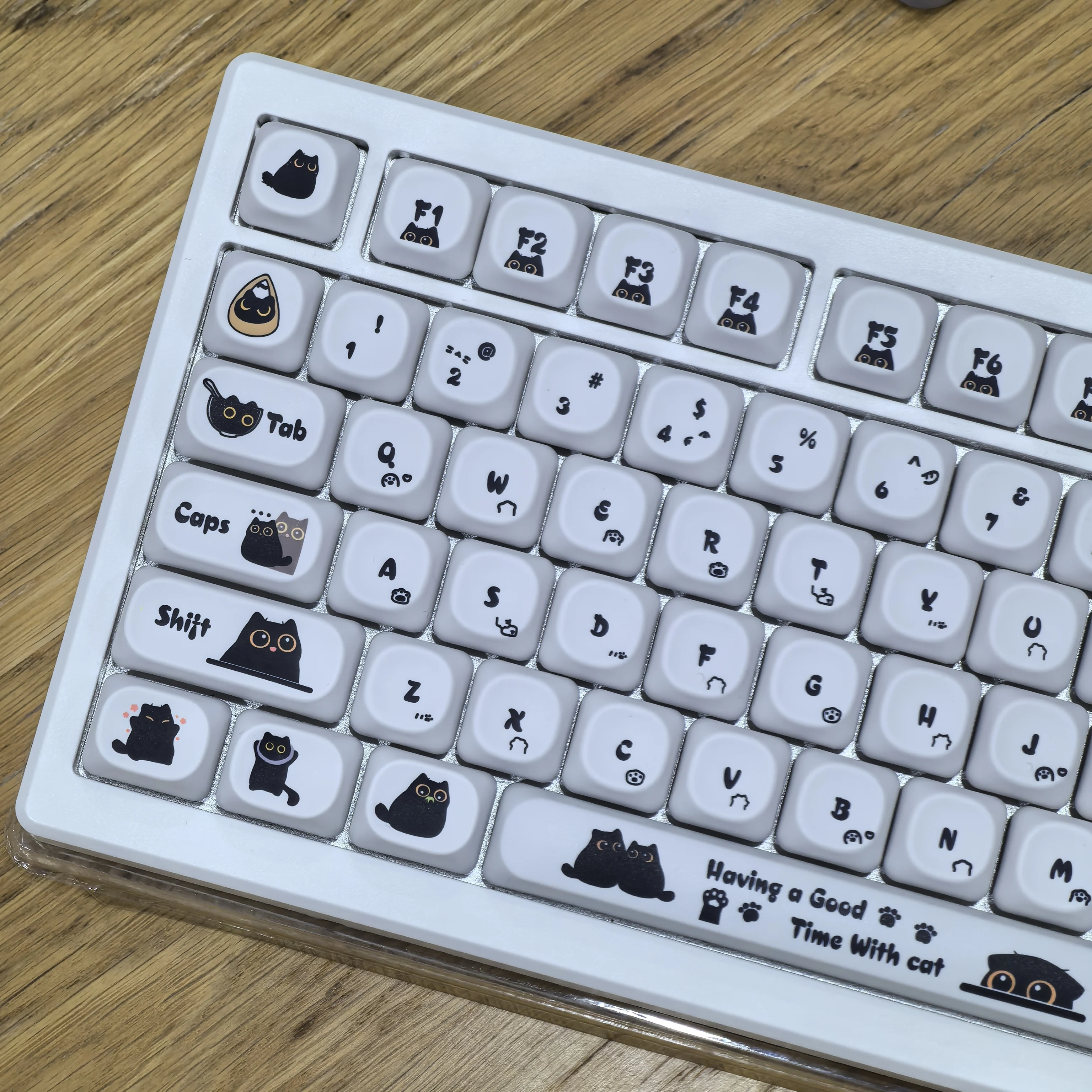 

White Cute Keycaps Peekaboo Theme Simple Love Moa Pbt Aula F75 Keyboard Keycaps 2.25/2.75U Alice Layout Iso Ansi Keycaps