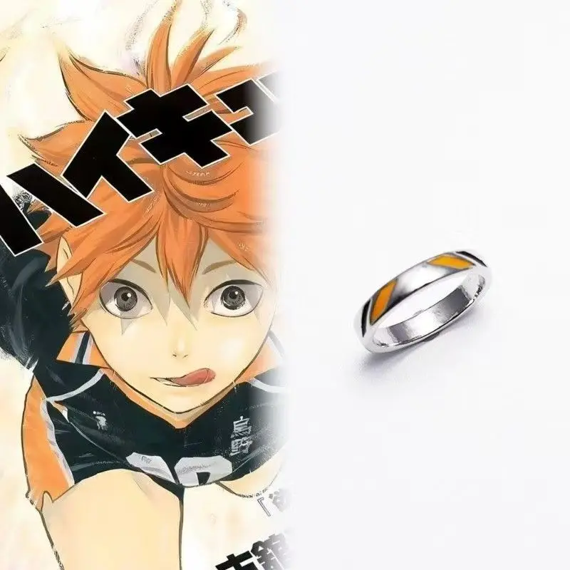 

New Haikyuu!! Hinata Shoyo anime peripherals ring necklace pendant jewelry two-dimensional clavicle chain couple fashion ring