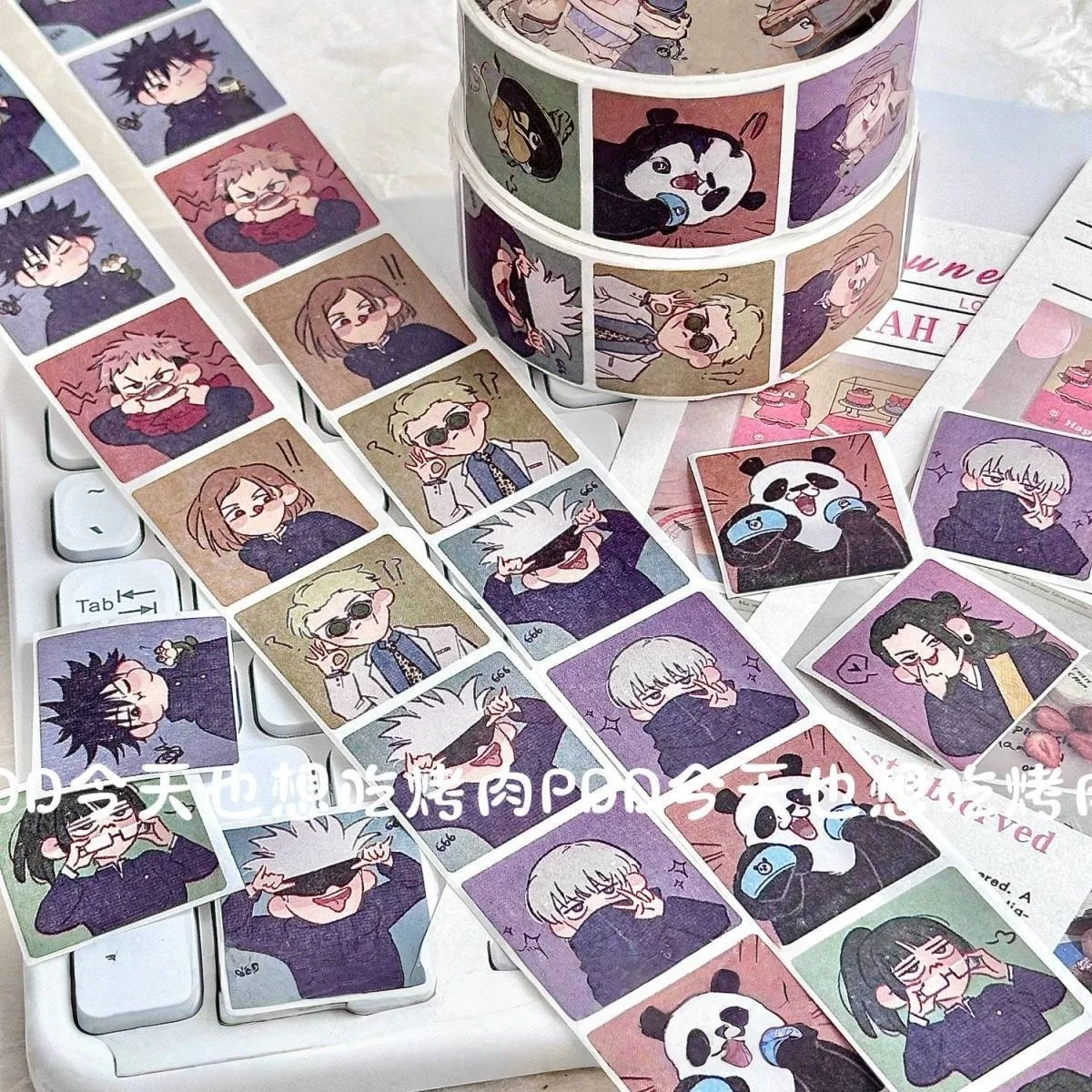 500PCS/Roll Jujutsu Kaisen Anime Stickers Cute Satoru Gojo Cartoon Decals Toy Journal Notebook Guitar Phone KidRewardStickerGift - view 3