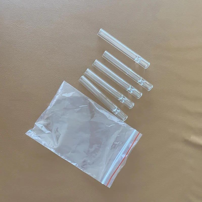 5pcs Glass TubE Hose TuBe Clear bag Pen Style Smoking Accessories