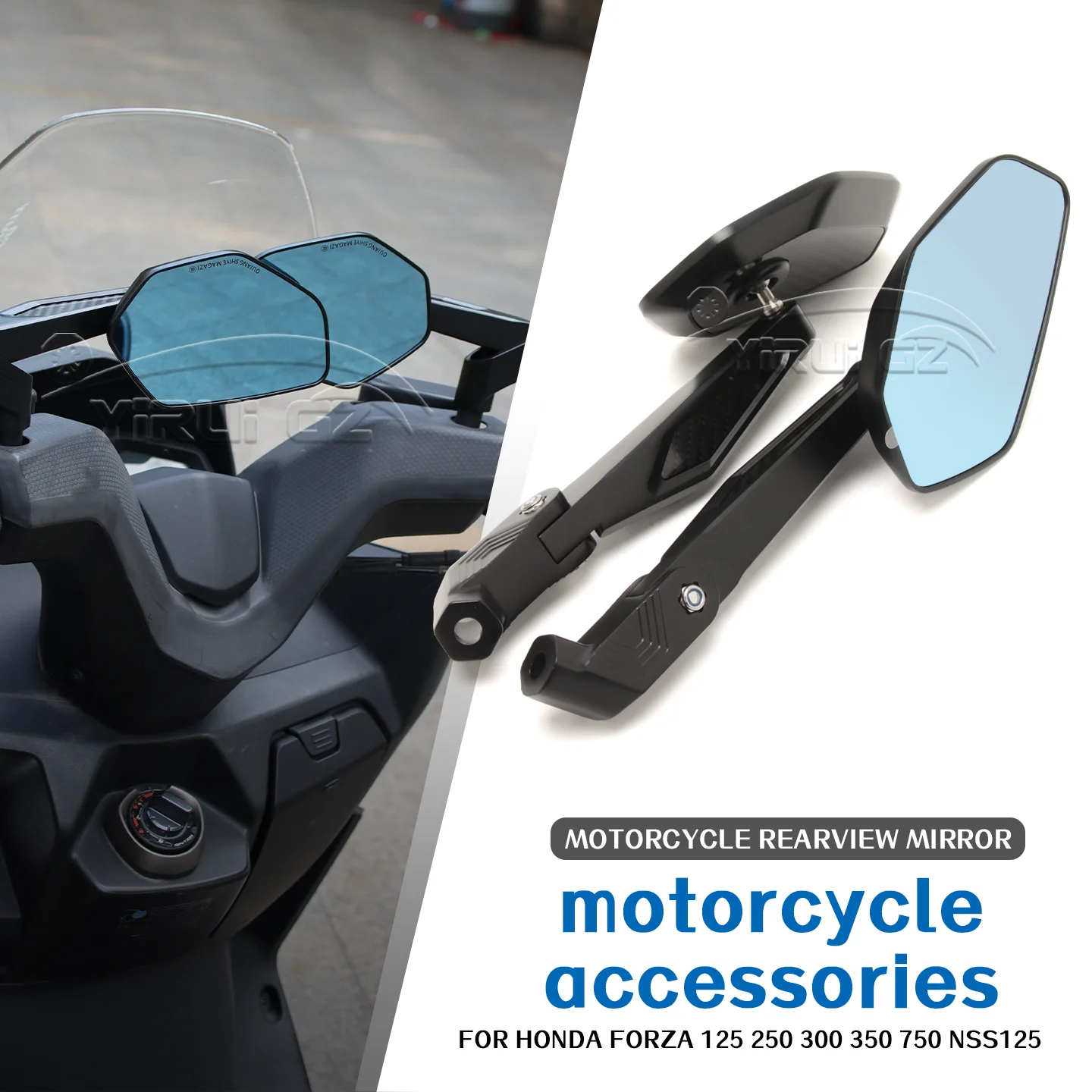 

Motorcycle rearview mirrors Rearview Side Mirror FOR HONDA Forza 125 250 300 350 750 NSS 125 250 300 350 750 Foldable mirror rod