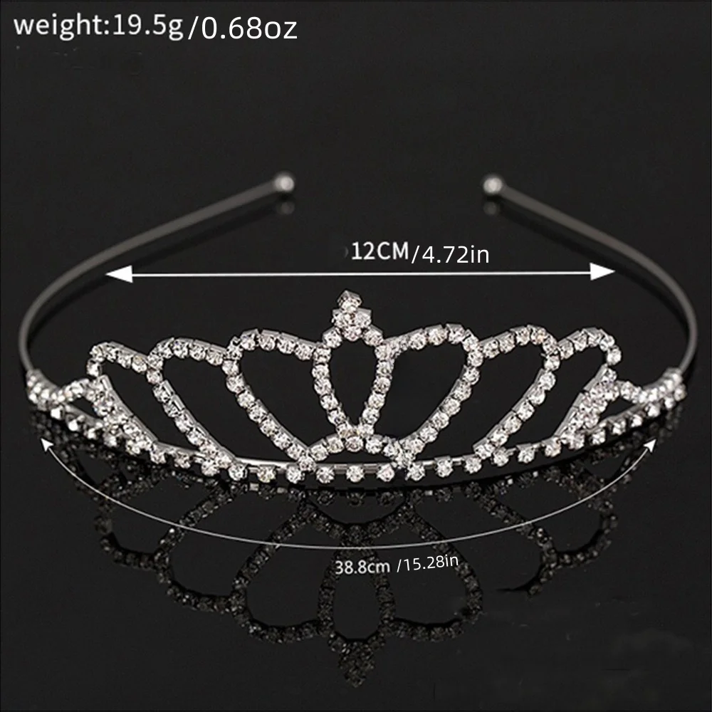 1 قطعة حجر الراين تاج تيارا اكسسوارات الزفاف مزاجه الأميرة إكسسوارات الشعر عيد ميلاد تيارا