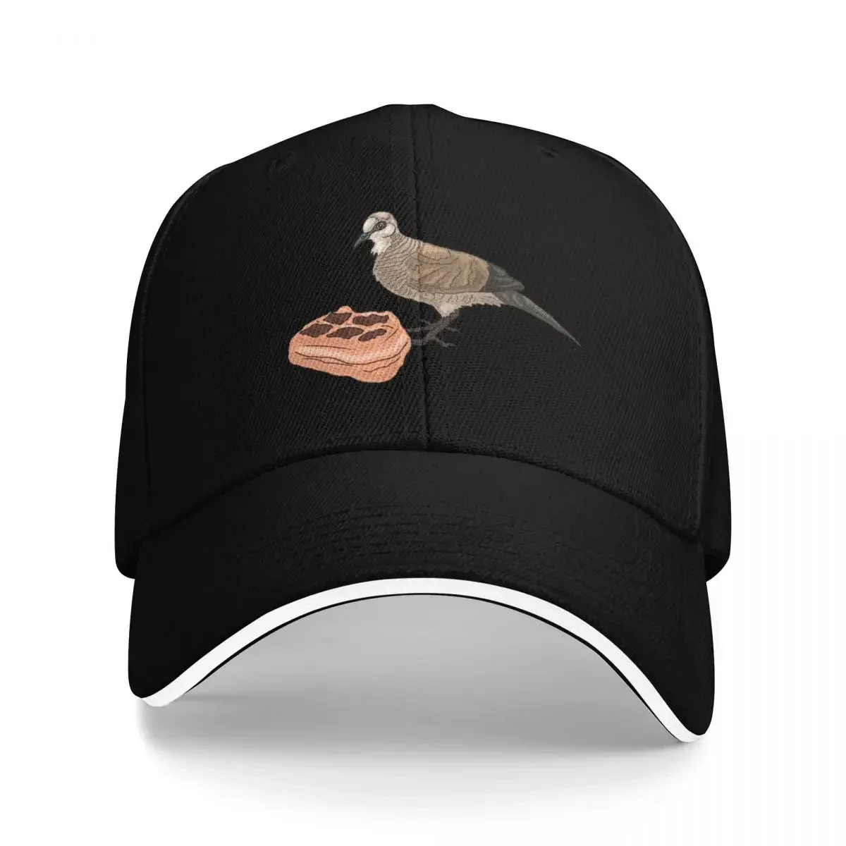 New Bird enjoying a wffle, bird nd  wffle Bsebll Cp Snp Bck Ht Trucker Cp Men's Women's