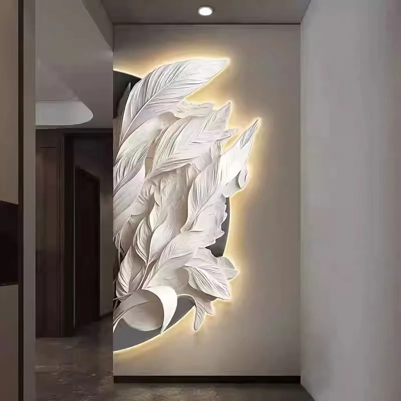

American Luxury Feather designer light Glow Wall lamp Corridor mural lustre Ceiling Suitable for living room Decoration