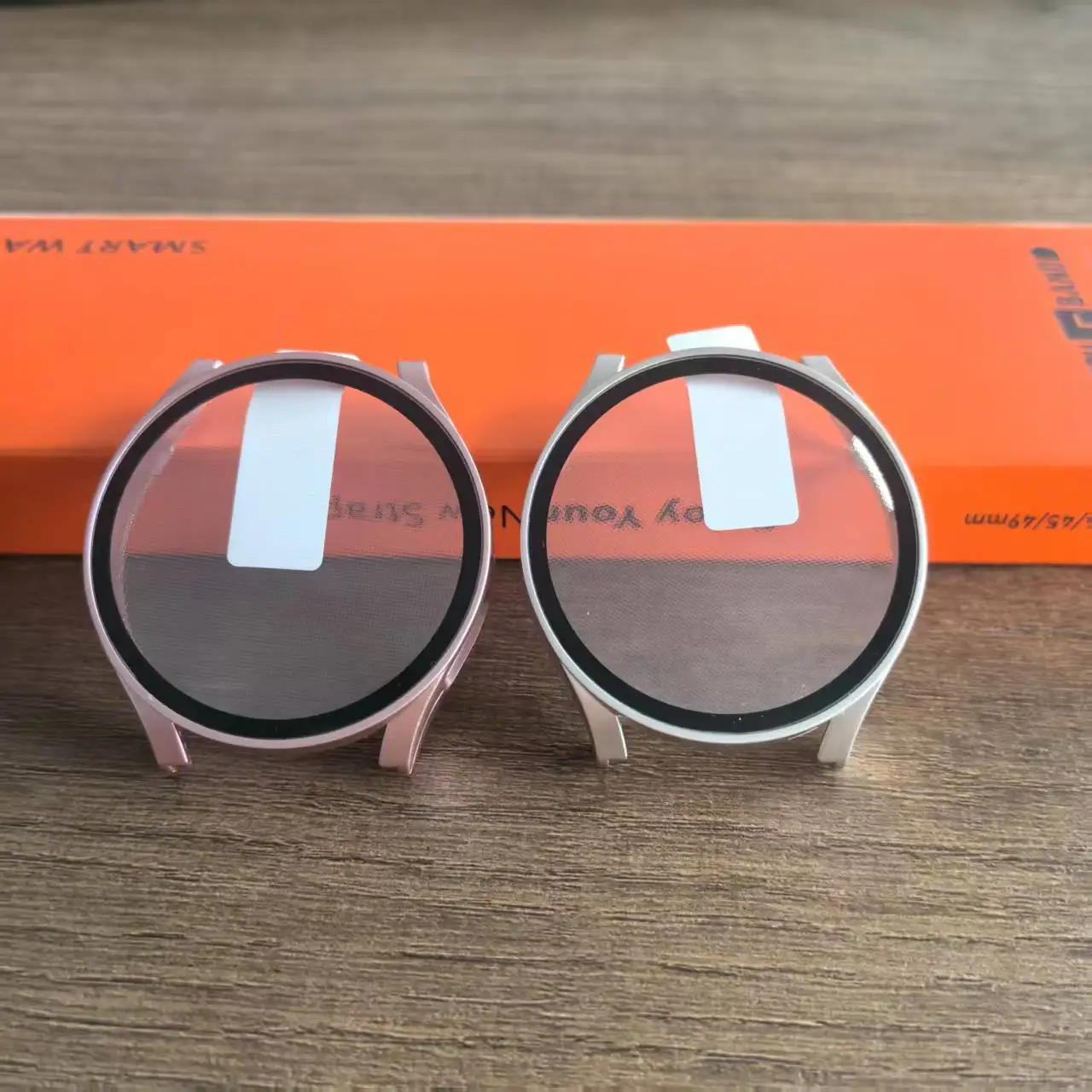 2 Stück Displayschutzhülle für Samsung Galaxy Watch 7 6 5 4 40 mm 44 mm, mattes Hart-PC-Gehäuse, gehärtetes Glas, Schutzhülle, Stoßstange