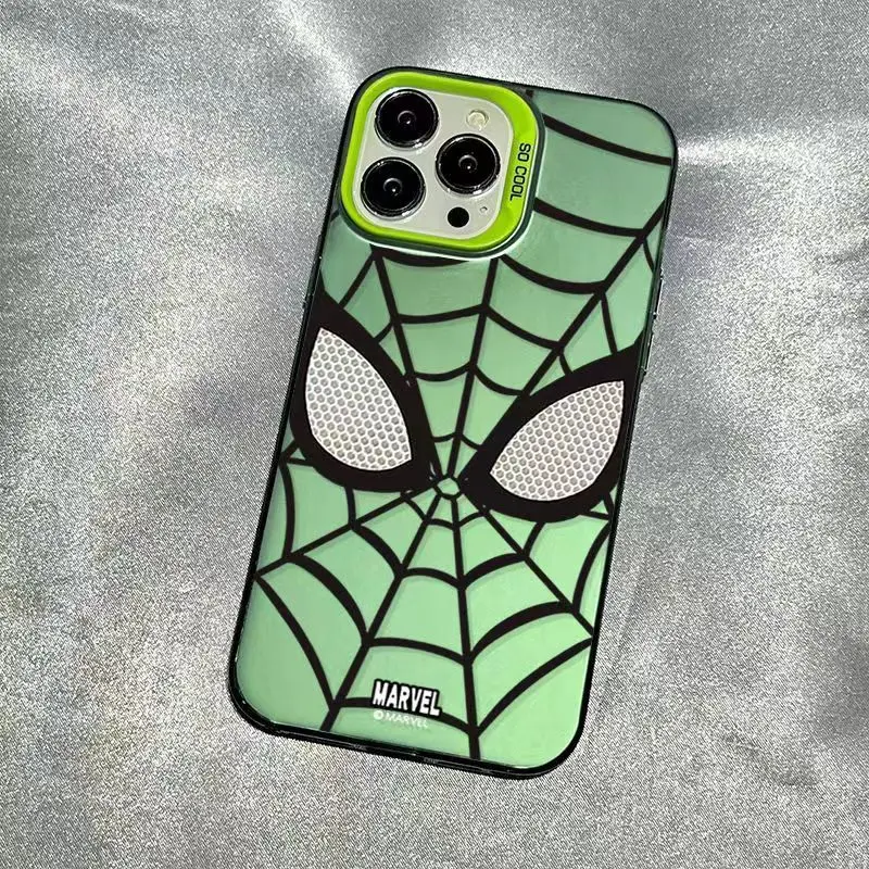 Marvel Spider Man Plain Multistep TPU Soft Phone Case For iPhone 16 15 14 13 12 11 Pro Max XR XS 7 8 Plus Soft Silicone Cover