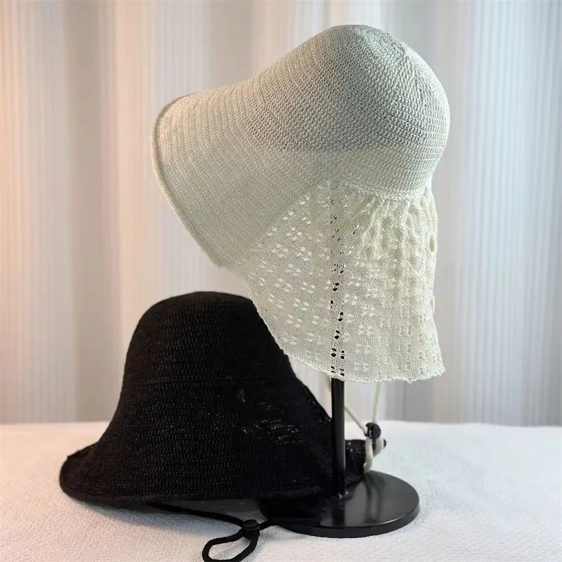 

New High-Quality Thin Shawl Sun Hat Korean Version Ins Grass Woven Breathable Foldable Hollow Beach Fisherman Hat