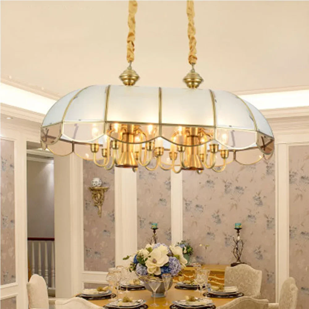 Copper Double Chain Led Pendant Lights Luminarias Edison Vintage Light Vintage Candle Light Luminaria