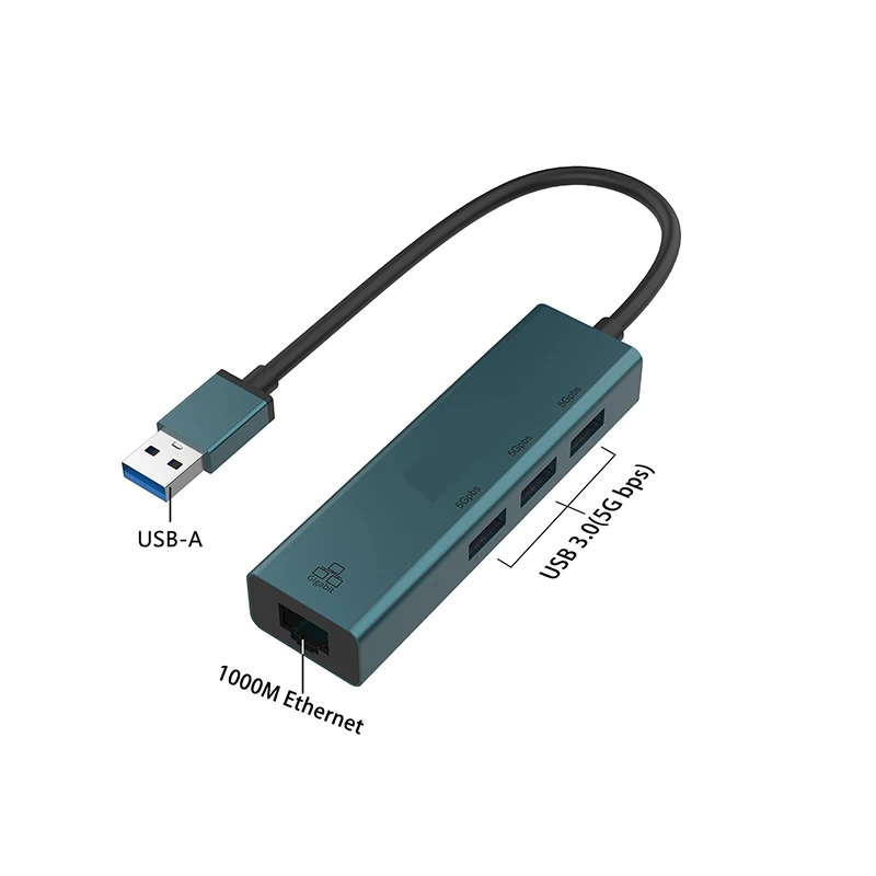 Gigabit USB3.0 HUB USB naar Ethernet adapter RJ-45 LAN Adapter Plug en Play 10/100/1000 mbps docking station Splitter Converter