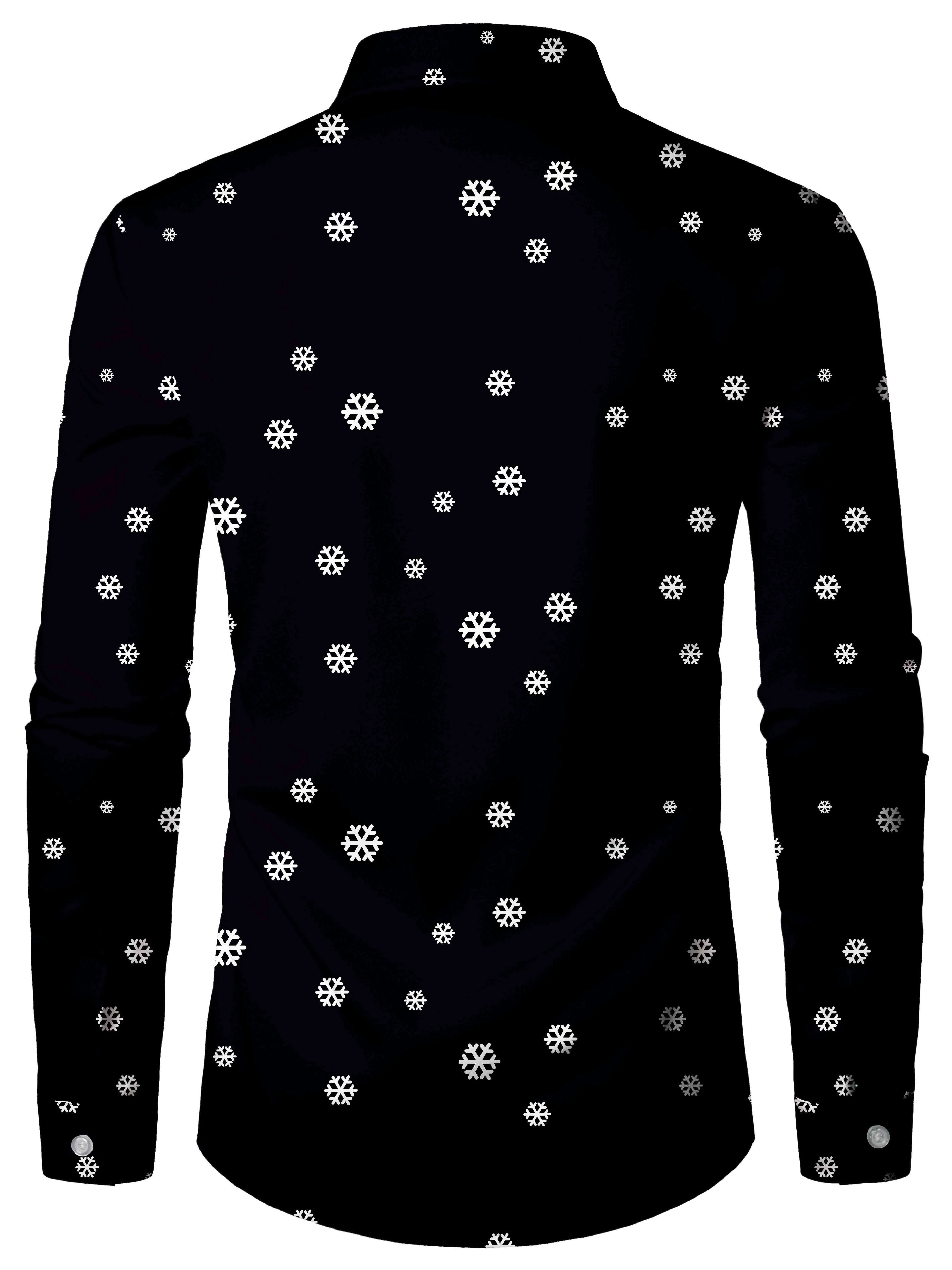 Men's Long Sleeve Shirt Santa Claus Snowflake Christmas Tree Merry Letter Print Holiday Casual Top Mens Clothing