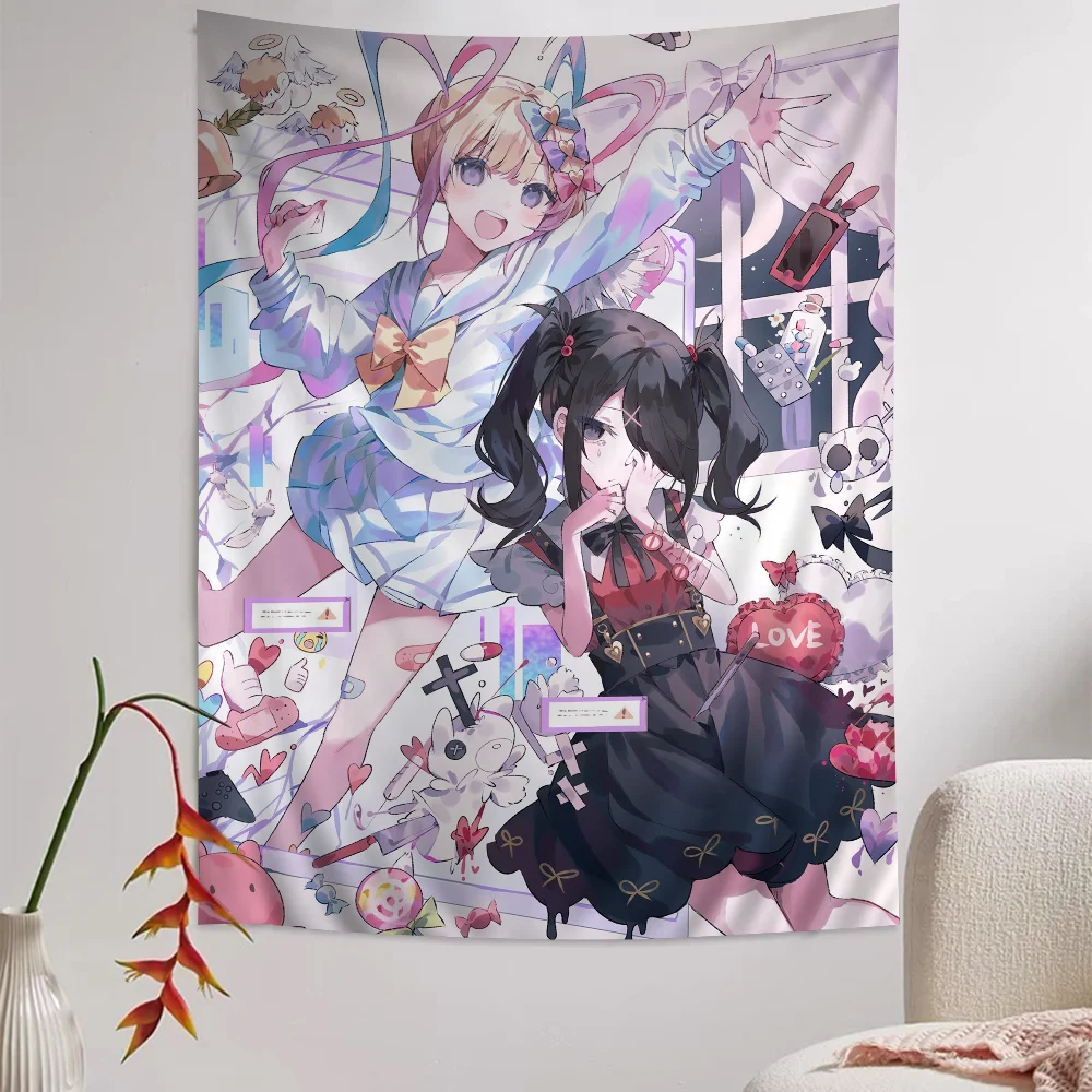 N-Needy Girl Overdose Game Hippie Wall Hanging Tapestries for Living Room Home Dorm Decor Kawaii Room Decor