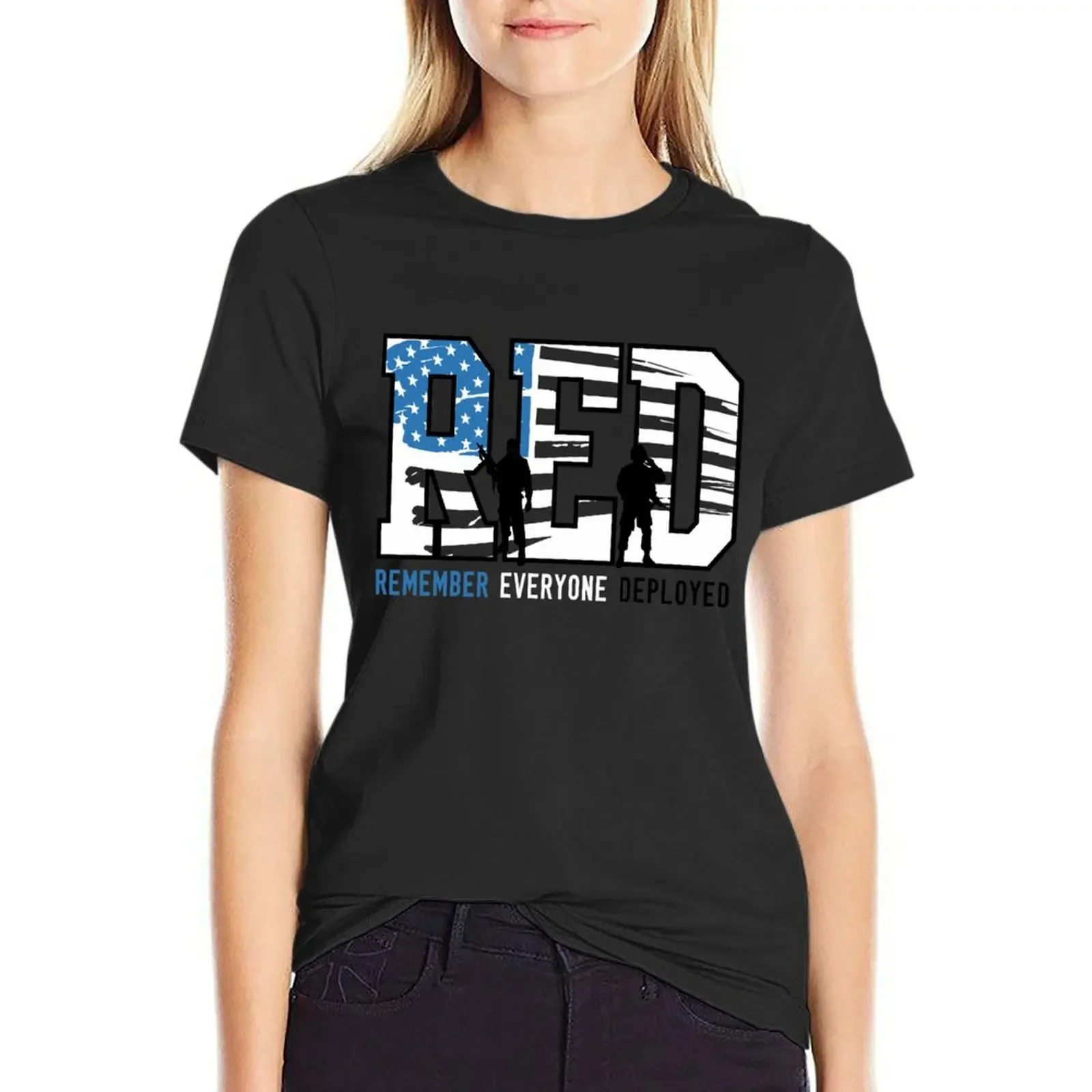 

RED Friday Shirt - R.E.D. Remember Everyone Deployed T-Shirt cute clothes animal prinfor anime clothes Women's tee shirt