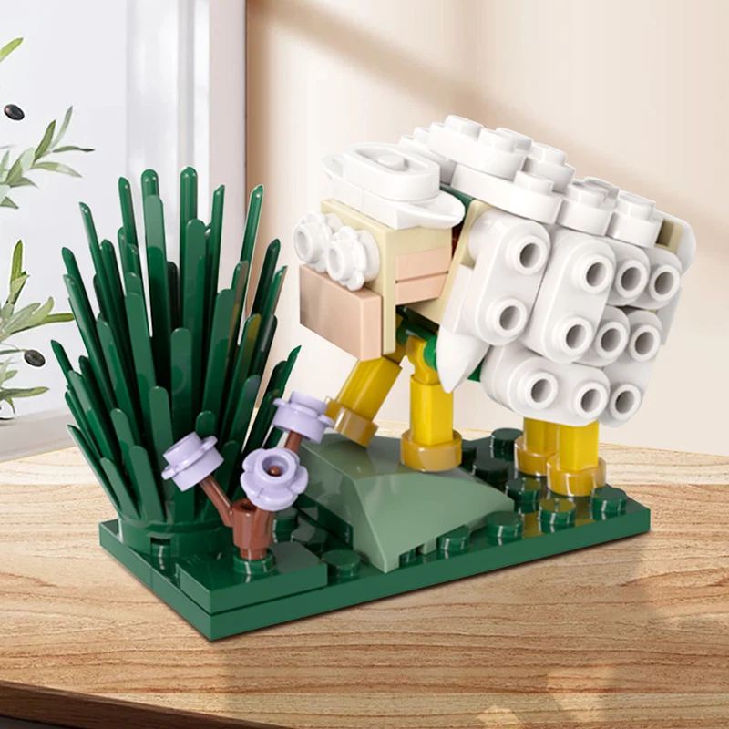 Goricks MOC-136543 ovejas animales bloques de construcción escenas de ovejas pastando en el zoológico ladrillos para niños juguetes educativos de cumpleaños