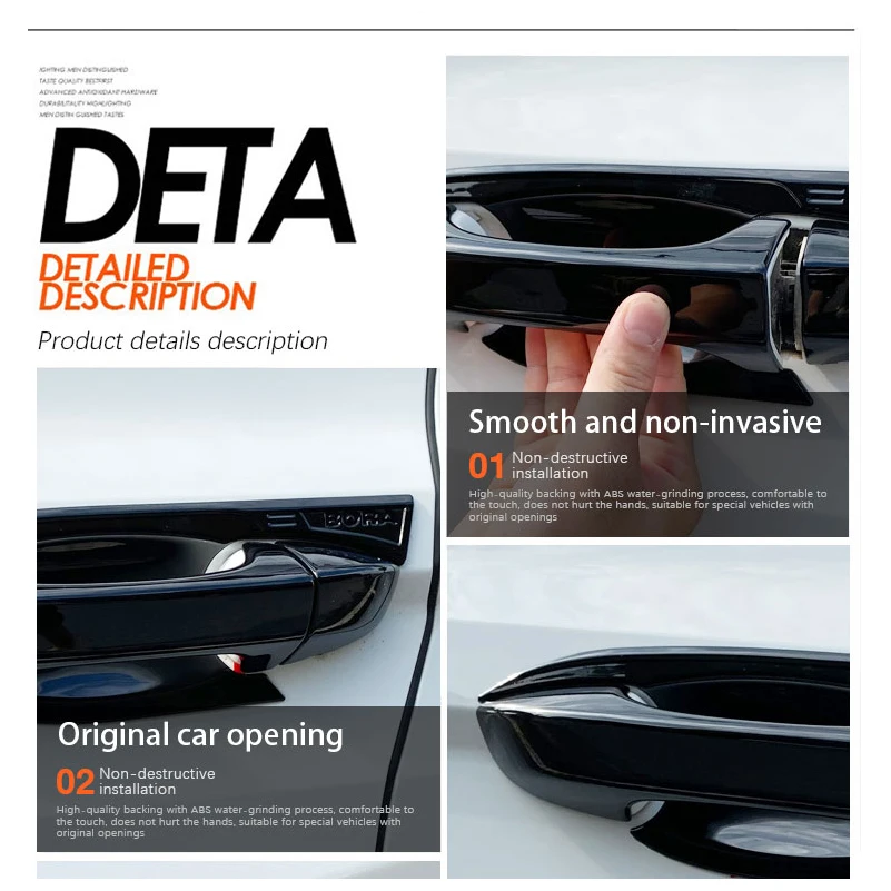 Fit for Byd Atto 3 Atto3 2022 2023 Gloss Black Door Handle Catch Cover Stickers Trim Car Exterior Decoration Styling Accessories