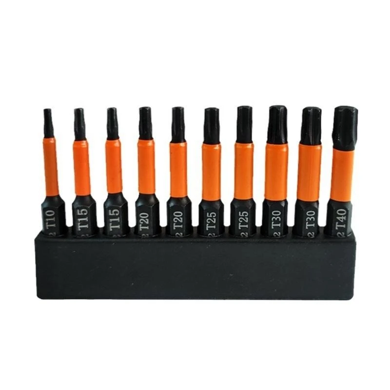 

Pack of 10 Star Driver Bit 100/50mm Long S2Steel Shank Bits for Woodworking