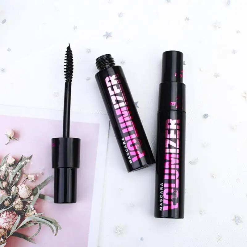 Make up 2in1 Double Purpose Mascara Waterproof and Sweatproof Curling Brushes Makeup Eye Fiber Mascara Eyelash Eyelashes Black