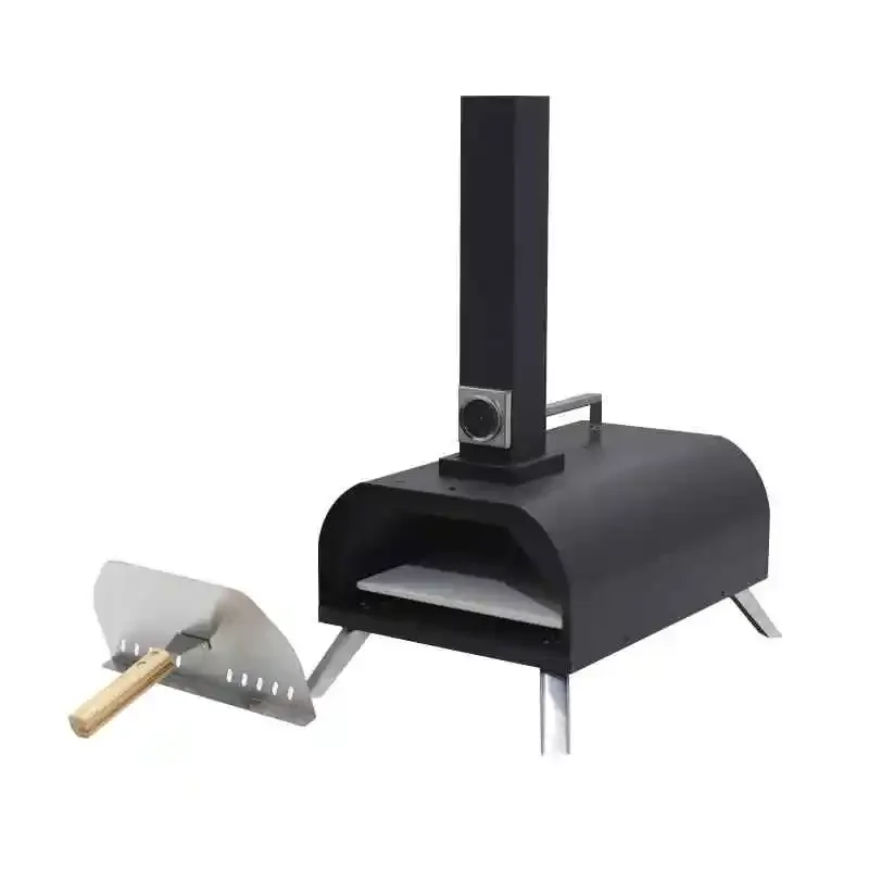 11-calowy piec do pizzy i grillowania z podwójnym paliwem ze stali nierdzewnej do użytku domowego i komercyjnego, termometr