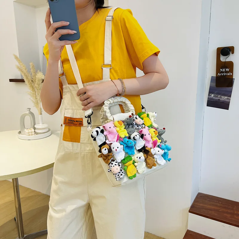 Cartoon Canvas Kawaii Cute Dolls Top-Handle Bags Sweet Fashion Women Shoulder Underarm Bag Japanese Ins Y2k Purses and Handbags