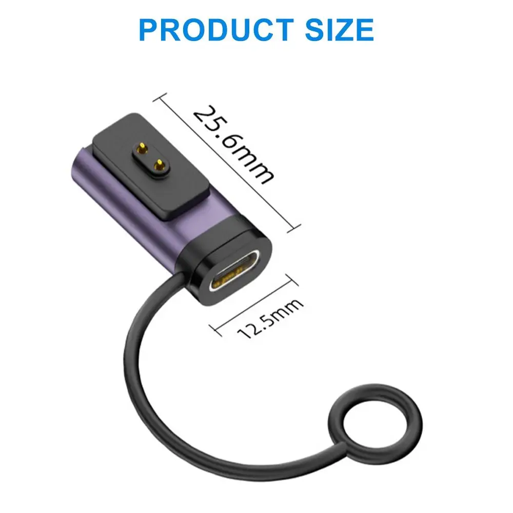 LED Indicator Magnetic Charger Converter Type-C Female to 2pin Converter for Xiaomi Smart Band 8/9/10/Pro/NFC Redmi Watch 5/4/3 - view 5