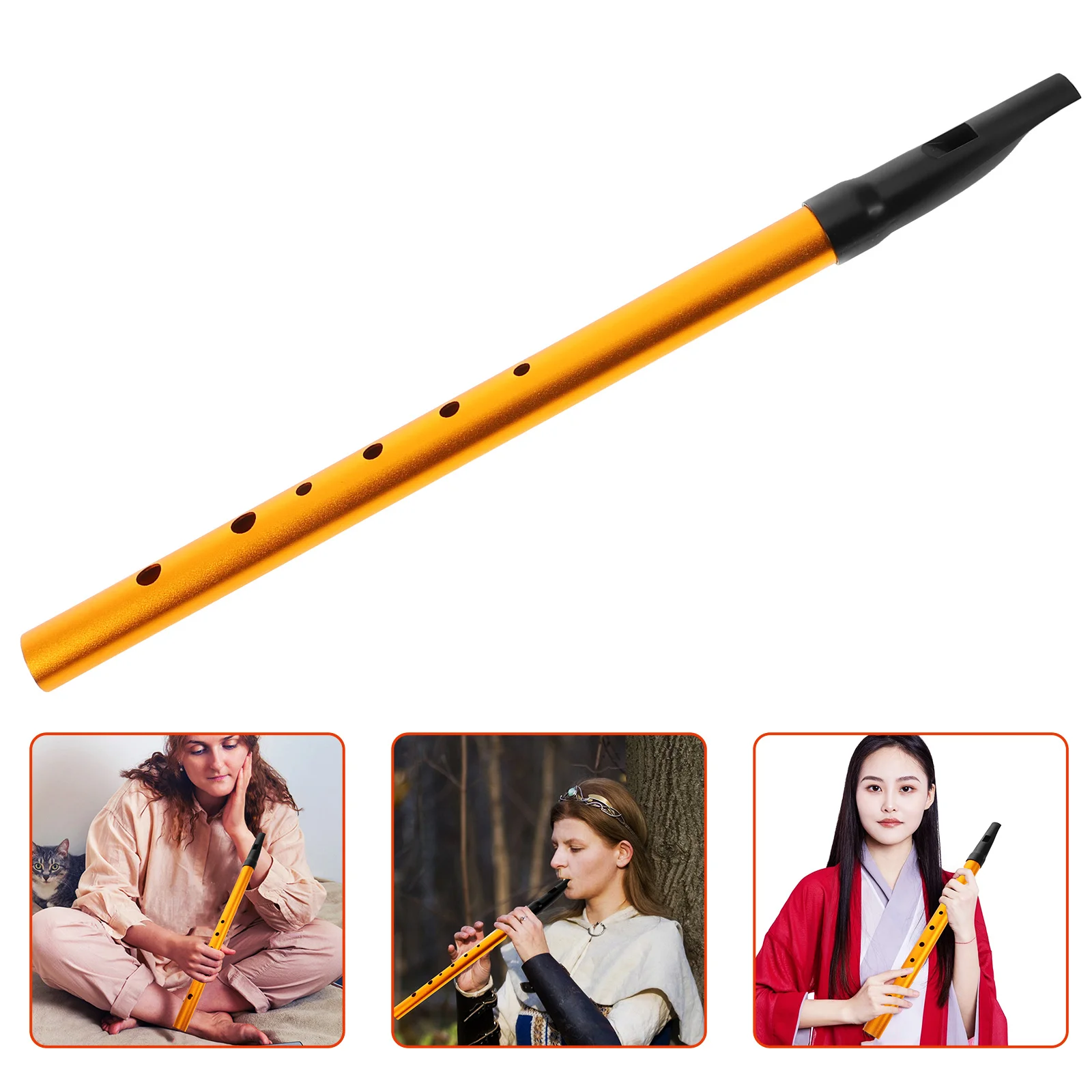 

6-Hole Key D Irish Tin Whistle Vertical Flute Beginner Friendly Durable Lightweight Portable Practice Anywhere