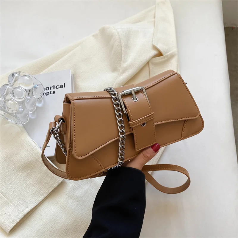 Light Luxury Handbag for Women 2023 New Multi Color Zipper Solid PU Magnetic Buckle Shoulder Bag Fashion Square Crossbody Bag