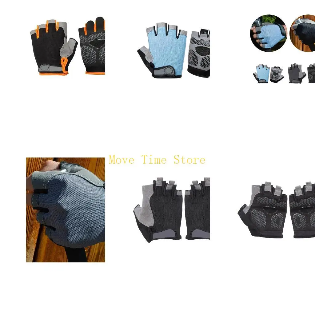 

92ME Sun Resistant Half Finger Outdoor Gloves Breathable Polyester Fabric Nonslip Grip
