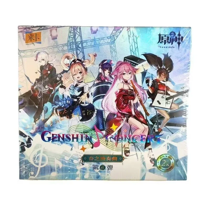 Bandai-tarjetas de impacto Genshin genuinas, juego del 3. ° aniversario de la ola, cartas coleccionables periféricas de animé, regalo de vacaciones