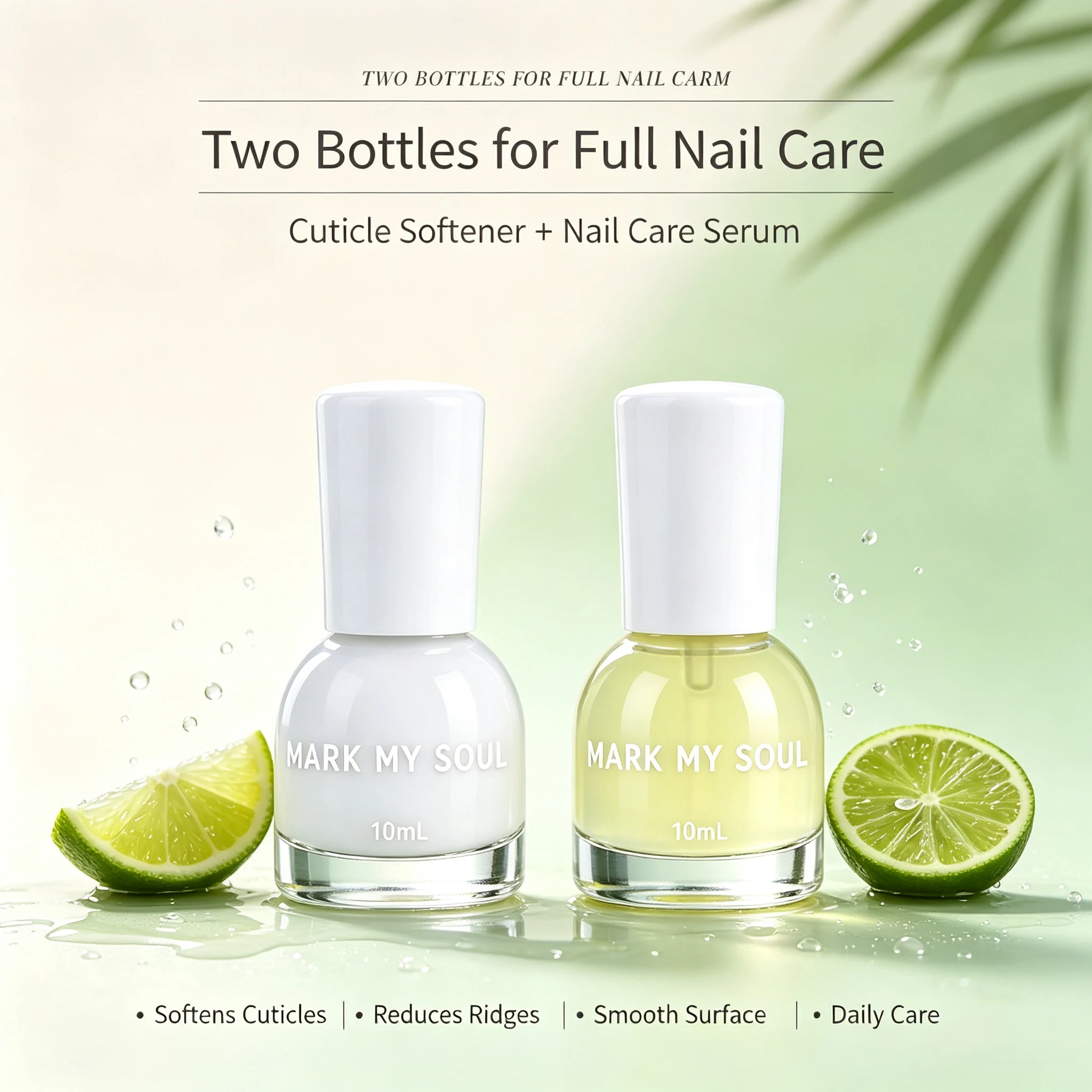 2 Bottles MARK MY SOUL Cuticle Softener & Nail Nutrition Oil Manicure Care Set, Nourishes Both Cuticle Skin And Nail Surfaces