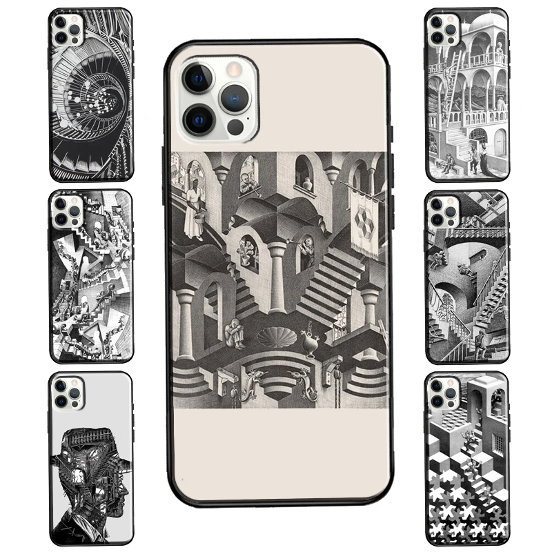 Escher Staircases For iPhone 13 12 mini 11 Pro Max Case For iPhone XR X XS Max 6S 7 8 Plus SE 2020 Coque