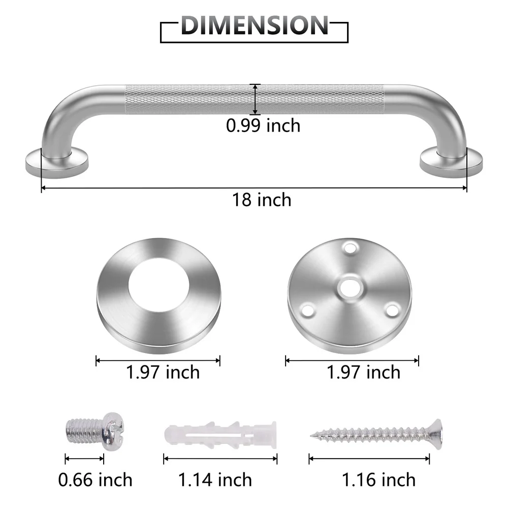 304 Stainless Steel Bathroom Tub,Toilet Handrail,Grab Bar,Anti Slip Shower Safety Support Handle, Towel Rack, 300mm, 400mm,500mm