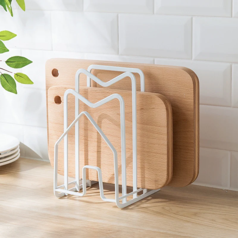 

Iron Cutting Board Holder Pots Pan Lids Rack Space Saving Multi-function Storage Shelf Rack Knife Block Stand Kitchen Organizer