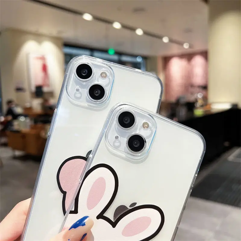 لطيف الدب الكرتون الأرنب قضية الهاتف آيفون 17 برو ماكس 11 12 13 14 15 16 برو ماكس 15 16 زائد 17AIR لينة سيليكون الأزواج غطاء #4