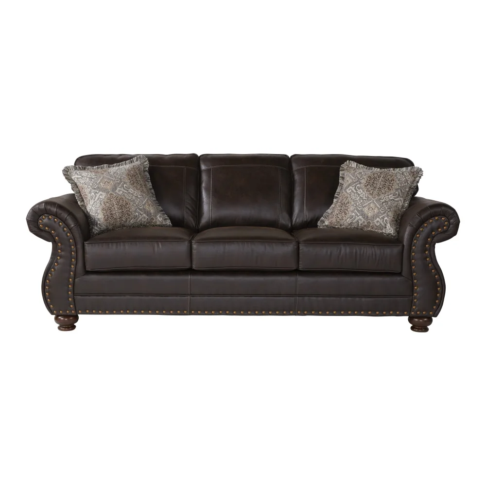 

Faux Leather Upholstered Nailhead Sofa, Loveseat, and Chair Set