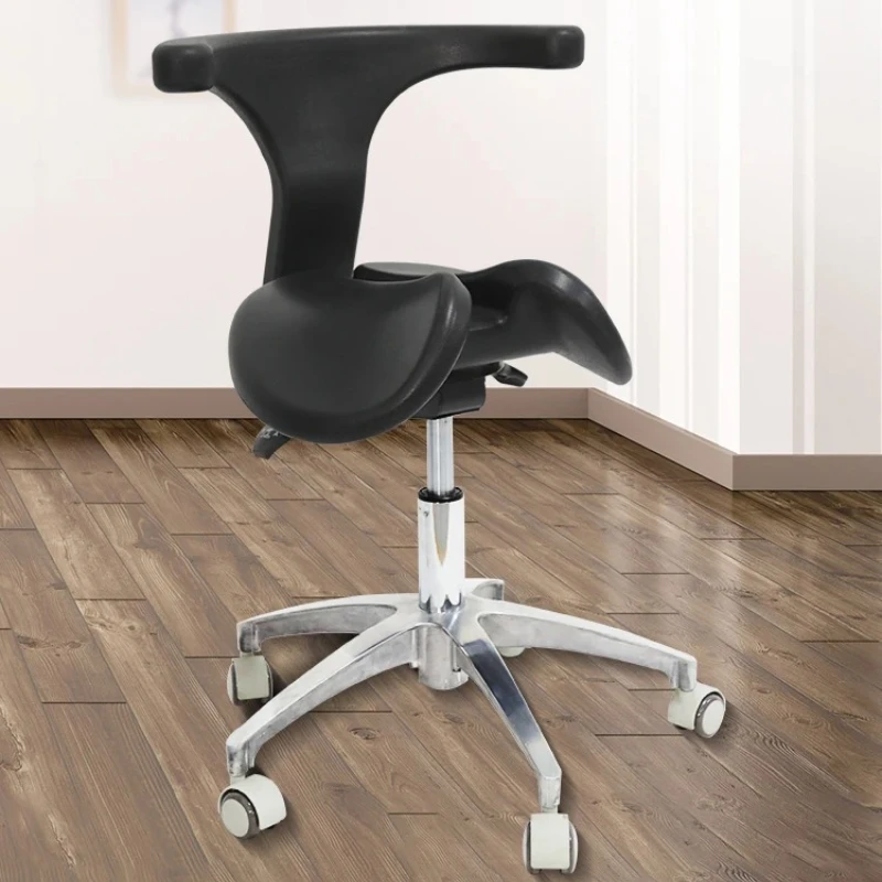 ‌Dental Saddle Stool - Adjustable Orthopedic Chair with Silent Wheels, Ergonomic Salon & Clinic Seat for Spa/Doctor