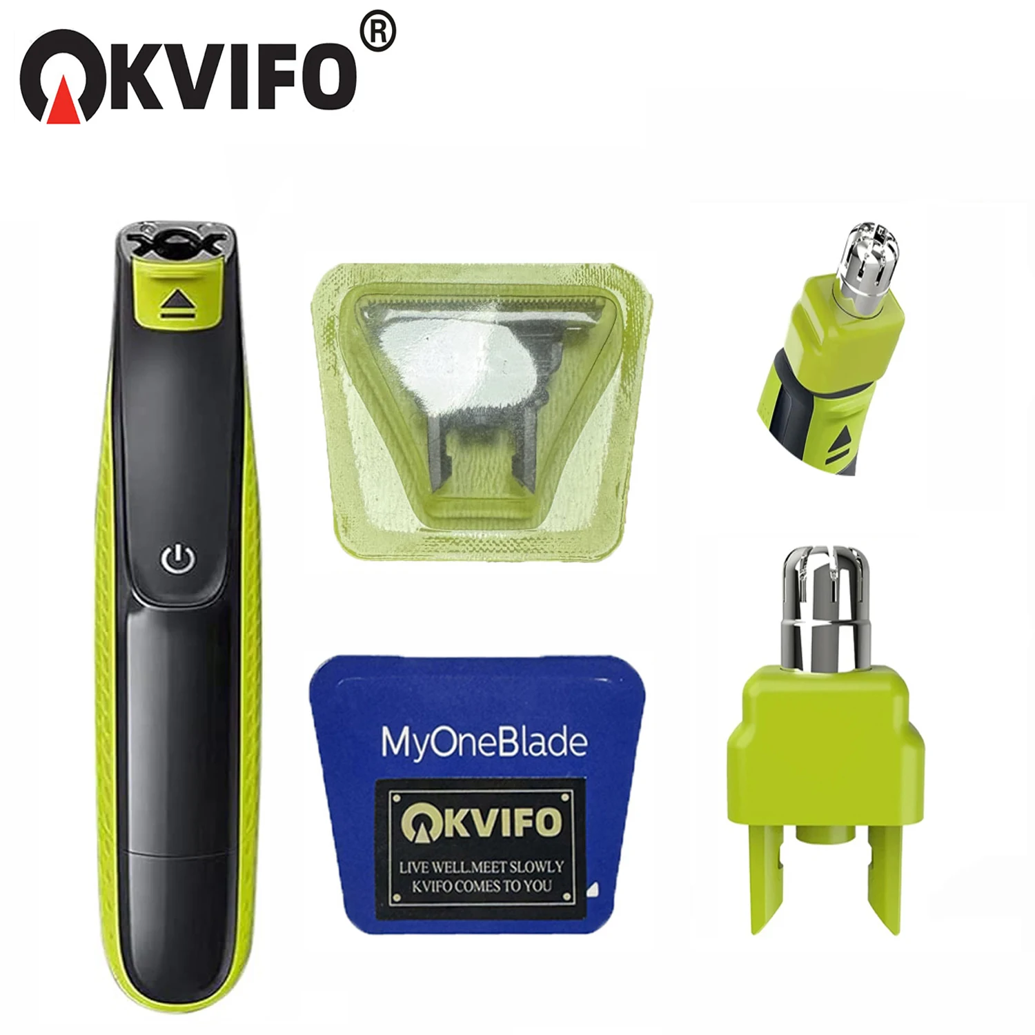 KVIFO Nose Hair Trimmer Replacement Head for One Blade QP2520 QP2630 QP6520 QP6530 QP6620 Shaver Rinsable Dual Edge Blade