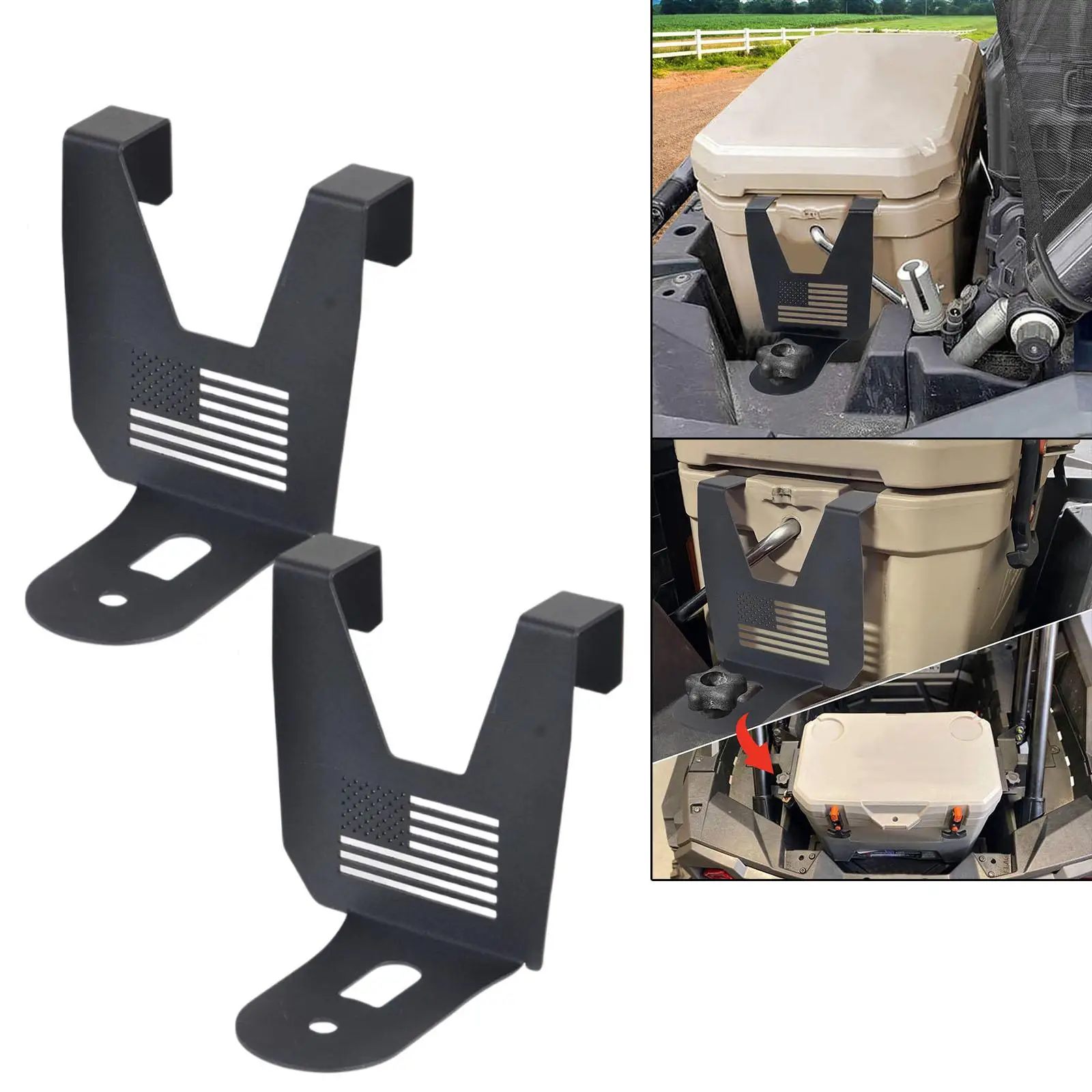 2 Piece RZR Cooler Mounting Brackets 1000 XP Icebox Holder