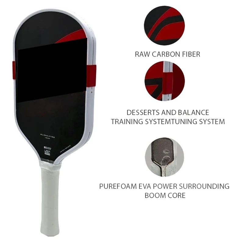 

Высококачественная штанга из пены EVA Surround, оснащенная металлическими противовесами Toray T700, необработанное углеродное волокно Gen 5, лопатка для пиклбола