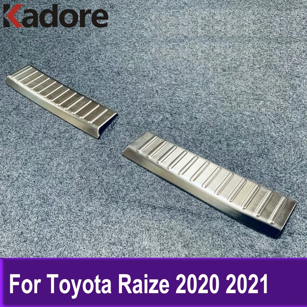 Inner Rear Bumper Plate For Toyota Raize 2020 2021 Door Sill Scuff Cover Protector Trim Car Accessores Stainless Steel