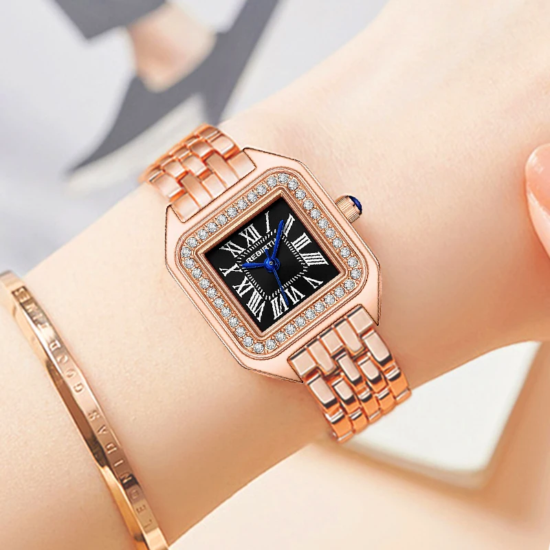 Women\'s Fashion Square Wrist Watches For Silver 2024 Luxury Brand Ladies Quartz Wristwatches High Quality Female Female Clock