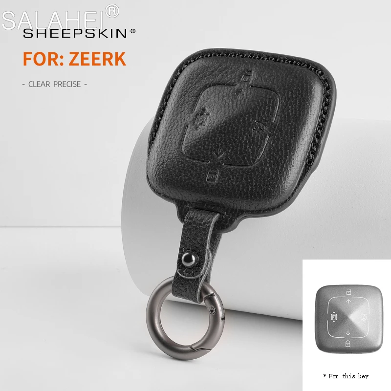 

Goatskin Car Smart Remote Key Cover Case Key Bag Shell Holder Full Protector Fob For ZEEKR 001 Keychain Car Interior Accessories