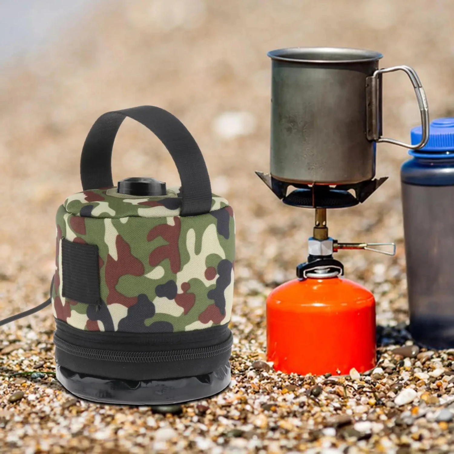 Camping Gas Canister Cover Tissue Cover Portable USB Heated Jacket Gas Canister   Traveling Accessories Fishing Hiking