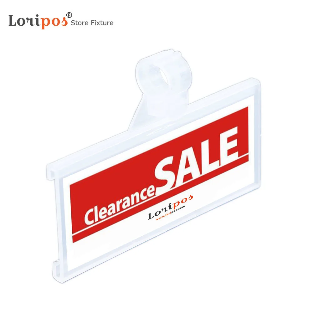 Reusable Plastic Wire Shelf Label Holder, Pantry Retail Supermarket UPC Price Card Display, Strong & Easy Clip Tight Snap Lock