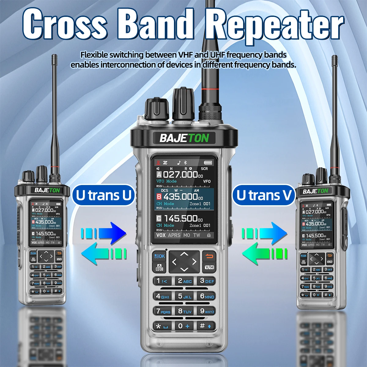 BAJETON BJ-9000 Walkie Talkie APRS/GPS 10W CB Cross Band Bluetooth APP Programming Long Range VOX For RT-950 RT-950PRO Ham Radio