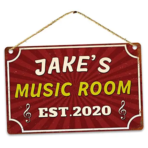 Personalised Vintage Name Music Room, Wall Poster Tin Sign Vintage BBQ Restaurant Dinner Room Cafe Shop Decor