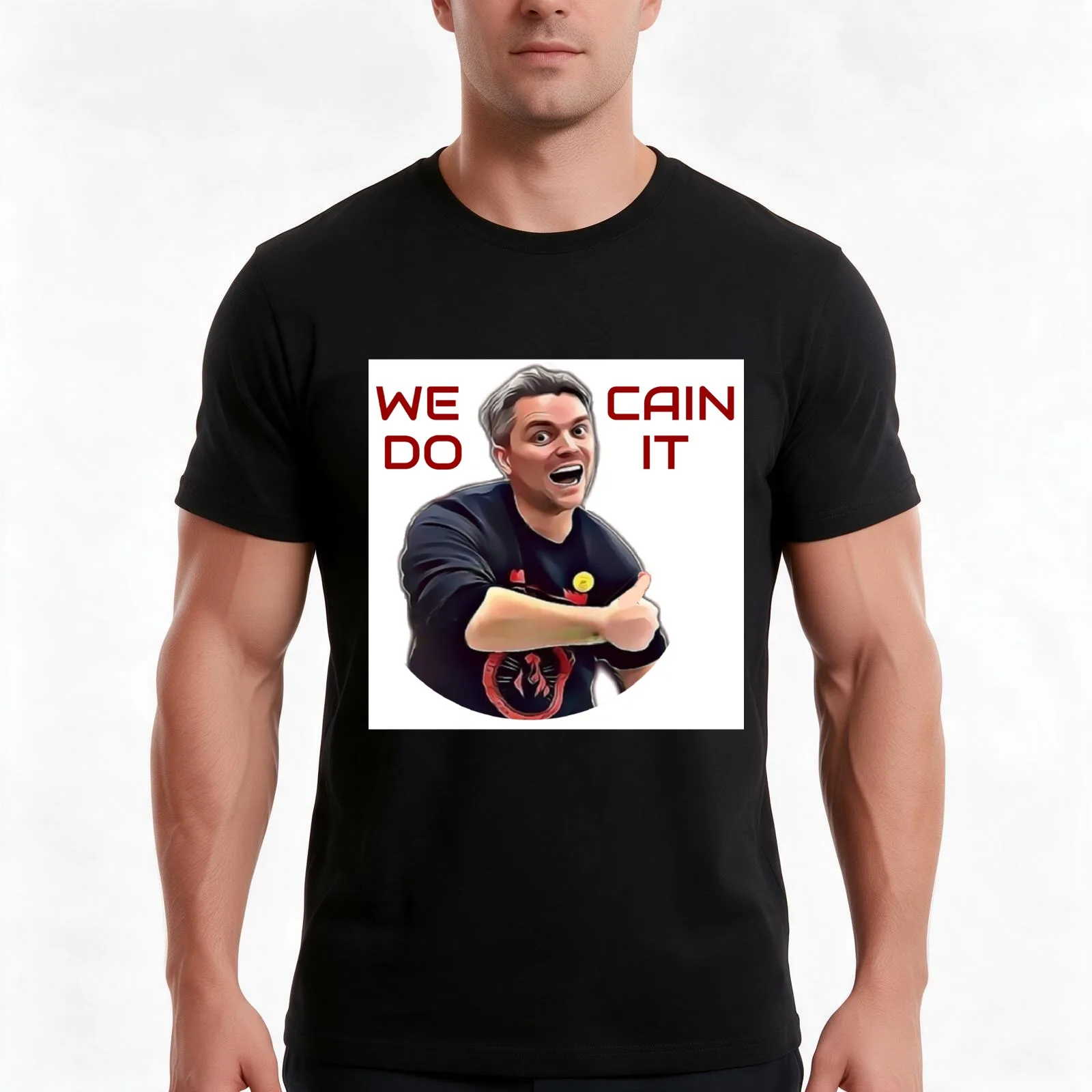 WE CAIN DO IT T-Shirt, Summer Casual Cotton Tee, Oversized Streetwear Tops, Vintage Graphic Print, Loose Fit Short Sleeve