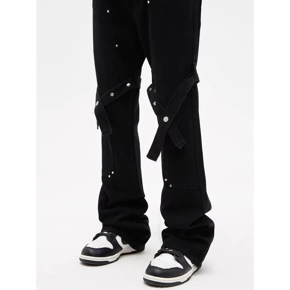 Haute qualité femmes mode jean américain haute rue mode printemps jean noir jambe mince Pantalon décontracté coréen Pantalon Femme