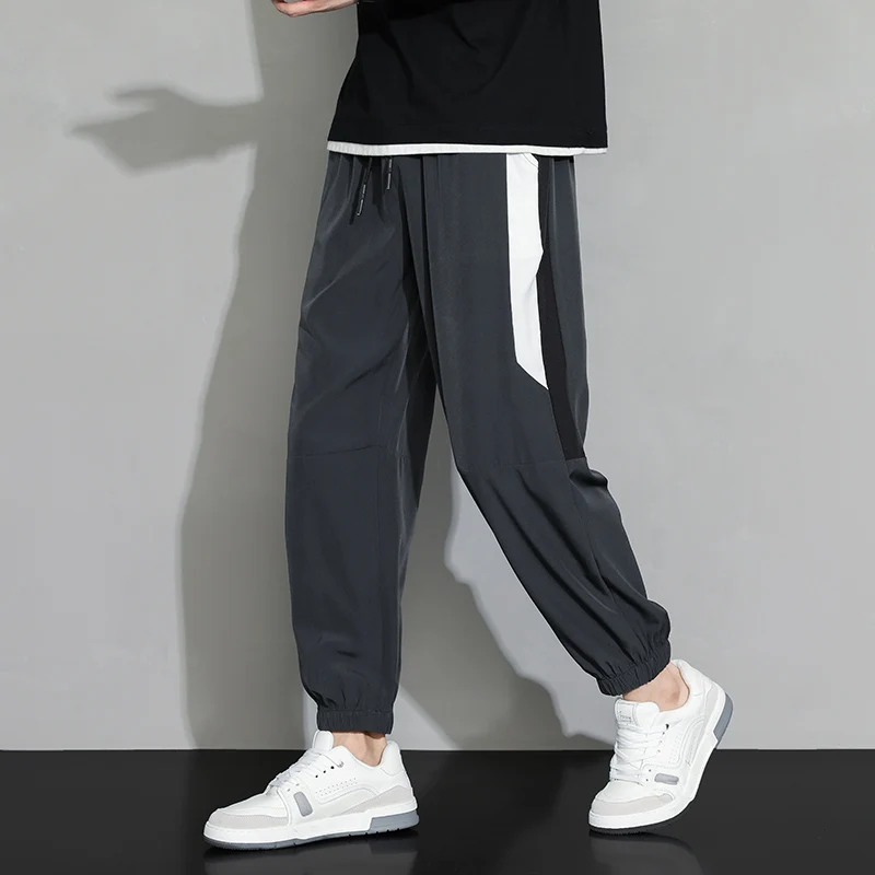 

Men's Fashionable Ice Silk Casual Pants Outdoor Hiking and Mountaineering Trend Loose Fashionable Fast Drying Ankle Tied Pants